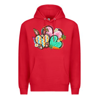 Red Easter heart Easter Day Premium Hoodie - CowGirlArtShop