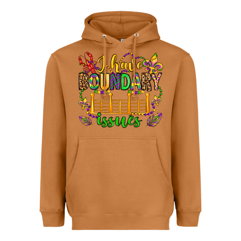 ı Have Boundary Issues Mardi Gras Olivia Heavyweight Hoodie by OliviaCreatesArt | Teevron