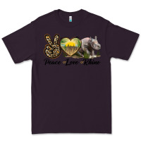 Plum peace love rhino Premium Tee - LillyAllenDesigns