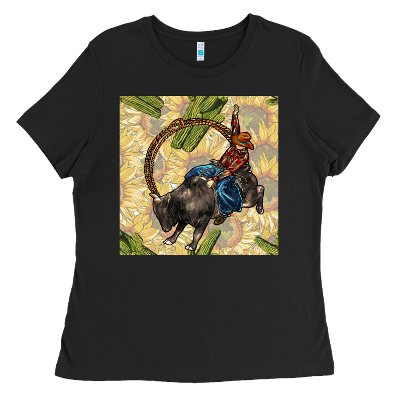 Rodeo Seamless Pattern Ladies Tee by BundleAndBundleShop | Teevron