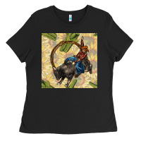 Black rodeo seamless pattern Ladies Tee - BundleAndBundleShop