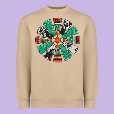 Western Windmill Heavyweight Sweatshirt Designed By Jasminsmagicworld