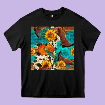 Cowboy Boots And Hat Seamless Pattern Heavy Core Tee Designed By Bundleandbundleshop