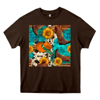 Chocolate Brown cowboy boots and hat seamless pattern Heavy Core Tee - BundleAndBundleShop