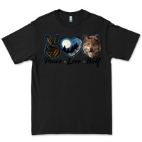 Black peace love wolf head Premium Tee - LillyAllenDesigns