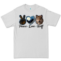 Dove Grey peace love wolf head Premium Tee - LillyAllenDesigns
