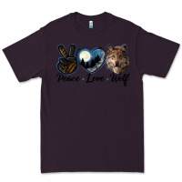 Plum peace love wolf head Premium Tee - LillyAllenDesigns