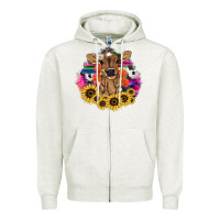 Oatmeal Heather Baby Cow flower Zipper Hoodie - HowdyJamesFarm