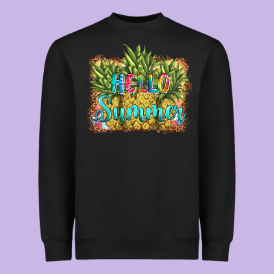 Hello Summer Pineapple Heavyweight Sweatshirt Designed By Barkaloodesign