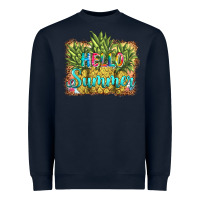 Navy hello summer pineapple Heavyweight Sweatshirt - BarkalooDesign