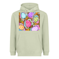 Matcha Easter eggs daisies carrots Heavyweight Hoodie - OliviaCreatesArt