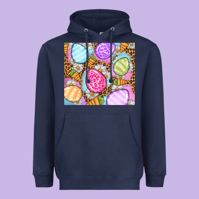 Easter Eggs Daisies Carrots Heavyweight Hoodie Designed By Oliviacreatesart