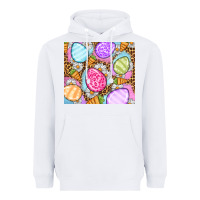 White Easter eggs daisies carrots Heavyweight Hoodie - OliviaCreatesArt