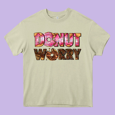 Donut Worry With Donut Heavy Core Tee Designed By Adodesignshop