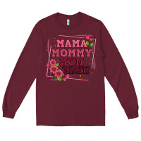 Burgundy mama mommy mom bruh Long Sleeve Tee - Artiststas