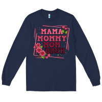 Navy mama mommy mom bruh Long Sleeve Tee - Artiststas