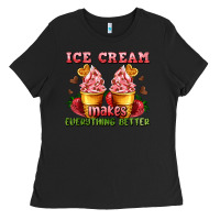 Black ice cream makes everything better Ladies Tee - AdoDesignShop
