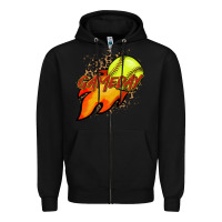 Black Softball game day leopard fire and ball Zipper Hoodie - HowdyJamesFarm
