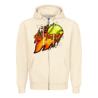 Sandshell Softball game day leopard fire and ball Zipper Hoodie - HowdyJamesFarm