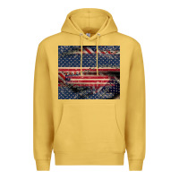 Antique Gold American flag stitches Premium Hoodie - CowGirlArtShop