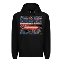 American Flag Stitches Premium Hoodie | Teevron
