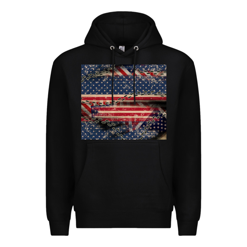 American Flag Stitches Premium Hoodie by CowGirlArtShop | Teevron