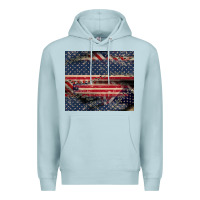 Blue Mist American flag stitches Premium Hoodie - CowGirlArtShop