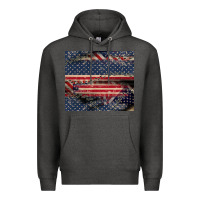 Charcoal Heather American flag stitches Premium Hoodie - CowGirlArtShop