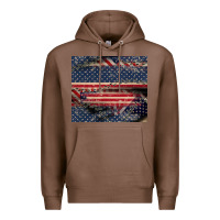 Chestnut American flag stitches Premium Hoodie - CowGirlArtShop