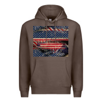 Coffee American flag stitches Premium Hoodie - CowGirlArtShop