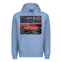 Colony Blue American flag stitches Premium Hoodie - CowGirlArtShop