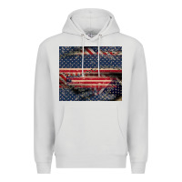 Dove Grey American flag stitches Premium Hoodie - CowGirlArtShop