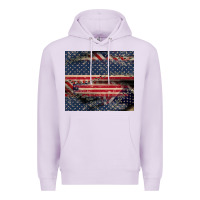 Lilac American flag stitches Premium Hoodie - CowGirlArtShop