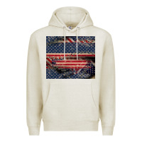 Oatmeal Heather American flag stitches Premium Hoodie - CowGirlArtShop