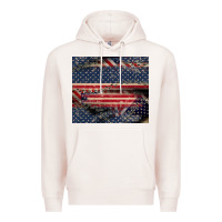 Pale Pink American flag stitches Premium Hoodie - CowGirlArtShop
