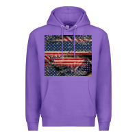 Purple American flag stitches Premium Hoodie - CowGirlArtShop