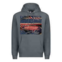 Rock American flag stitches Premium Hoodie - CowGirlArtShop