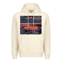 Sandshell American flag stitches Premium Hoodie - CowGirlArtShop
