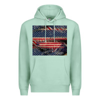 Seafoam American flag stitches Premium Hoodie - CowGirlArtShop
