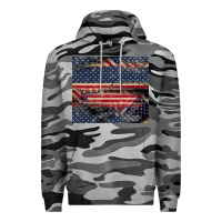 Slate Camo American flag stitches Premium Hoodie - CowGirlArtShop