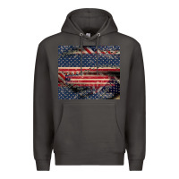 Smoke American flag stitches Premium Hoodie - CowGirlArtShop