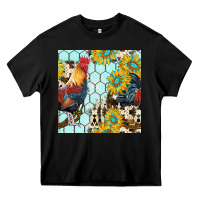 Black western rooster seamless pattern Heavy Core Tee - BundleAndBundleShop