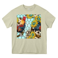 Mossy western rooster seamless pattern Heavy Core Tee - BundleAndBundleShop