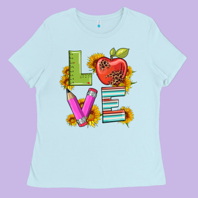 Love With Pen And  Serape Leopard Ladies Tee Designed By Artiststas