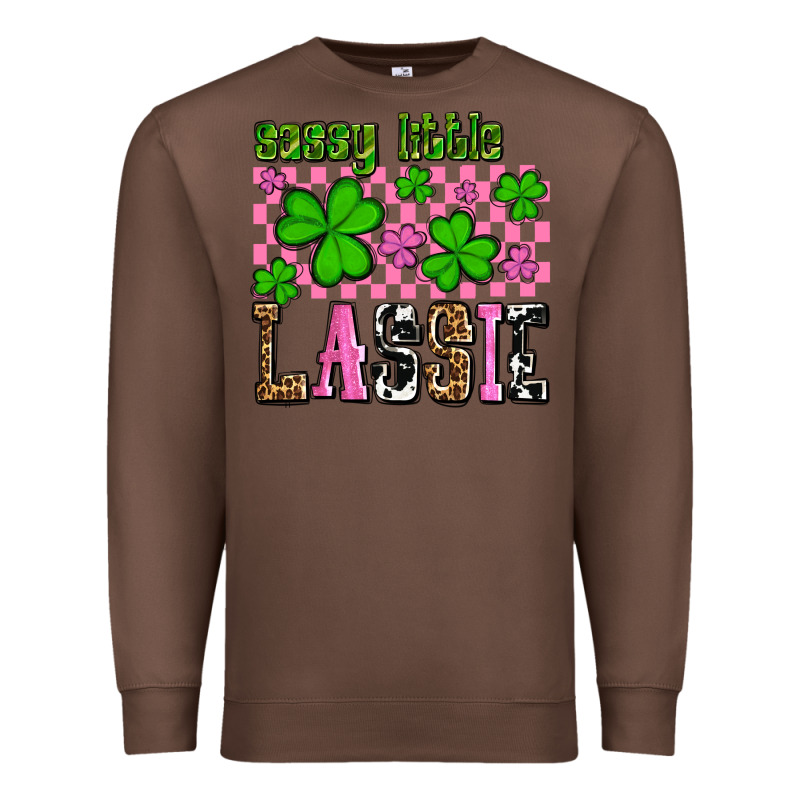 St. Patrick's Day Sassy Little Lassie Premium Sweatshirt by OliviaCreatesArt | Teevron