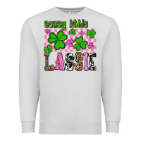 Dove Grey St. Patrick's Day Sassy little lassie Premium Sweatshirt - OliviaCreatesArt