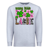 Heather Grey St. Patrick's Day Sassy little lassie Premium Sweatshirt - OliviaCreatesArt