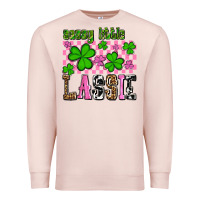 Pale Pink St. Patrick's Day Sassy little lassie Premium Sweatshirt - OliviaCreatesArt