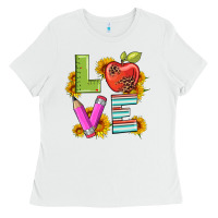 White love with pen and  serape leopard Ladies Tee - Artiststas