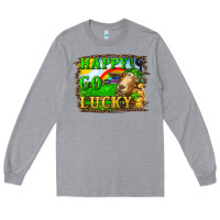 Heather Grey happy go lucky goat Long Sleeve Tee - RanaPortraitStore